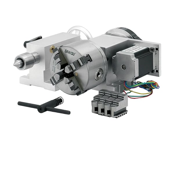 Stepper Motor, 6:1 Hastighedsforhold, 100 mm Chuck,Mulighed 2
