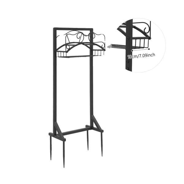 Trädgårdsslanghållare, Järnkonstruktion, Multifunktionell Design,Svart Trädgårdsslanghållare, Järnkonstruktion, Multifunktionell Design,Svart