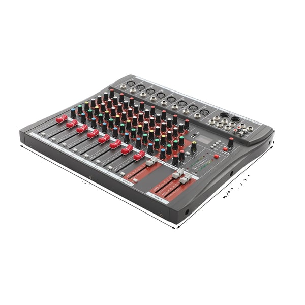 Ljudmixerkonsol, 8 kanaler, inbyggd Bluetooth,svart