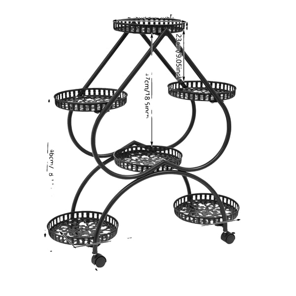 Plantebord, Multi-niveau Design, Robust Jernkonstruktion,sort