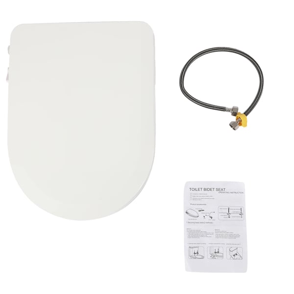 Toiletbræt, Dobbelt Dyse System, Ergonomisk Design,HVID Toiletbræt, Dobbelt Dyse System, Ergonomisk Design,HVID