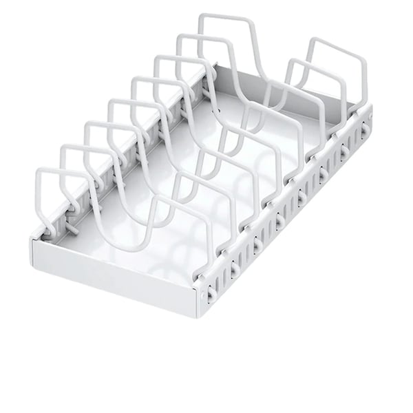 Gryder og Pander Organizer, Utrækkelig Låg Rack, Pladsbesparende Design,1 STK, 1-niveau, 42*21*3.2CM