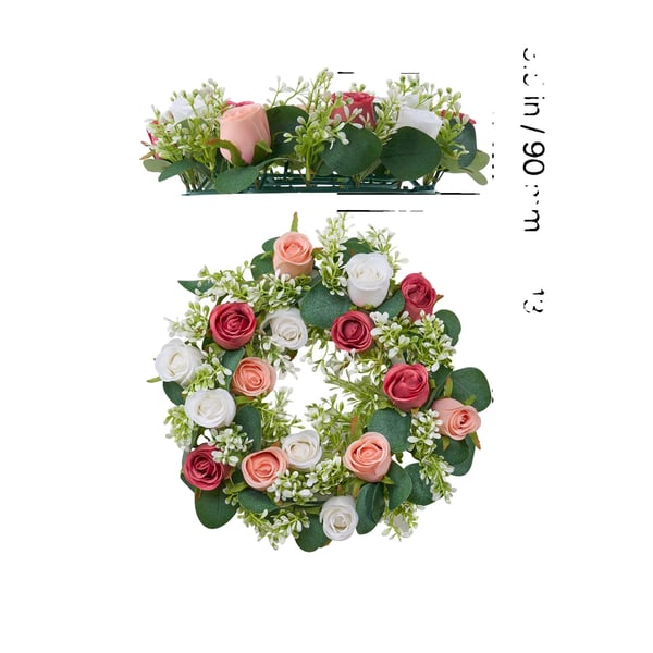 Konstgjord Blomsterarrangemang, 10 ST, Perfekt för Bröllop och Heminredning,Rosa Vit 14tum