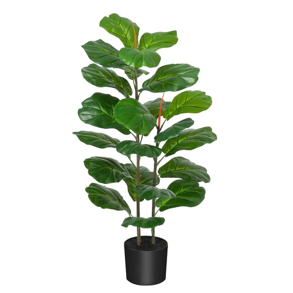 Kunstig Fiddle Leaf Fig Træ, Realistisk Design, Ingen Vedligeholdelse Nødvendig,Grøn