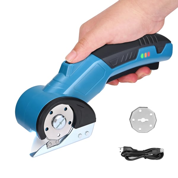 Trådløs Elektrisk Rotationsskærer, SK5 Stålblad, Ergonomisk Design,Blå