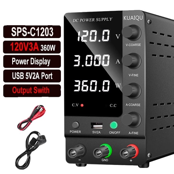 DC-virransyöttö, säädettävä lähtö, 4-numeroinen LED-näyttö,SPS-C1203 120V3A