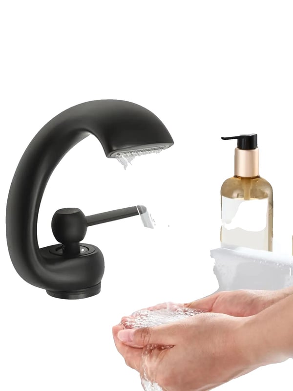 Vandfaldsarmatur, Moderne Design, Enkelt Håndtag Betjening,sort