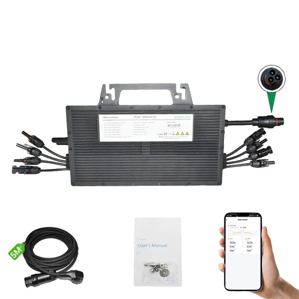 Fotovoltaisk inverter, Smart overvågning, CE & RoHS certificeret,22-60V, NBQ 2000W, 190-270V