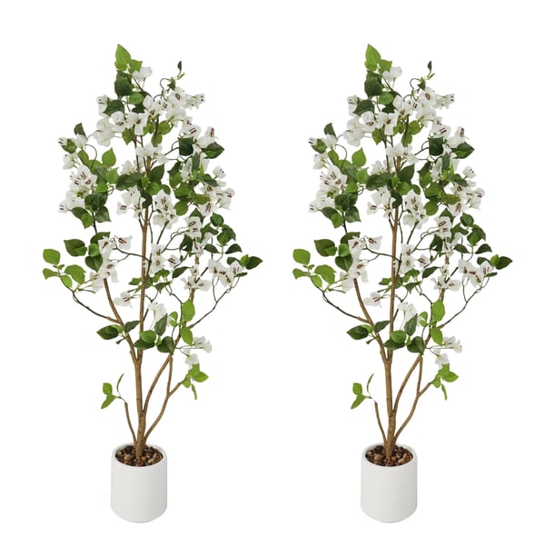 Konstgjord Bougainvillea Träd, Livaktig Design, Inomhusdekoration,Vit