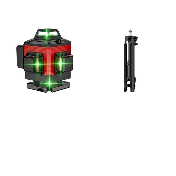 Lasernivå, självnivellerande, kompakt design, röd 16-linjer + stativ + plastlåda Lasernivå, självnivellerande, kompakt design, röd 16-linjer + stativ + plastlåda