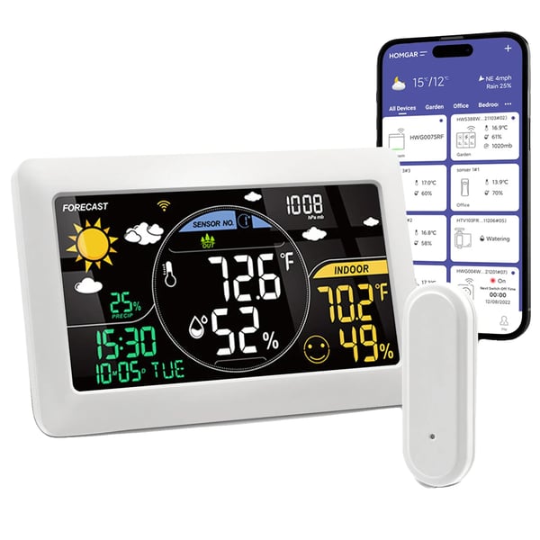 Vejrstation, Smart App Kompatibilitet, Udendørs Sensor,A