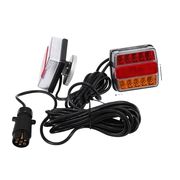 LED Baglygter, 7-Pins Stik, Holdbart Design,Rød