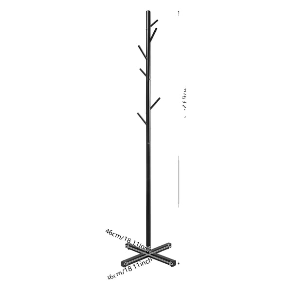 Kappeholder, Fritstående Design, 7 Krog,sort