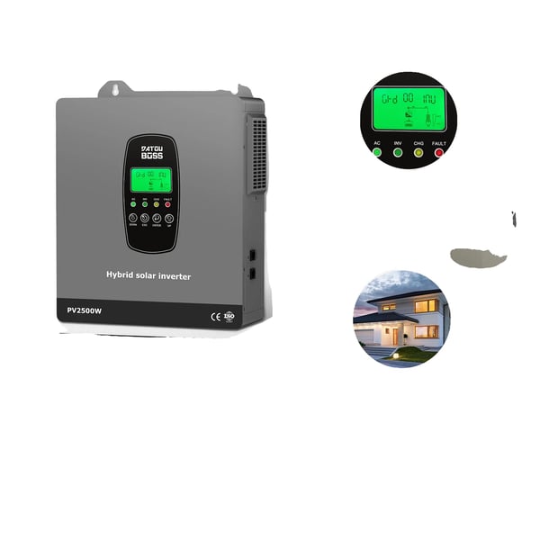Aurinkohybridi-invertteri, 1800W teho, sisäänrakennettu MPPT-ohjain, 12V, DT-1218M-A-EU, 220-240V