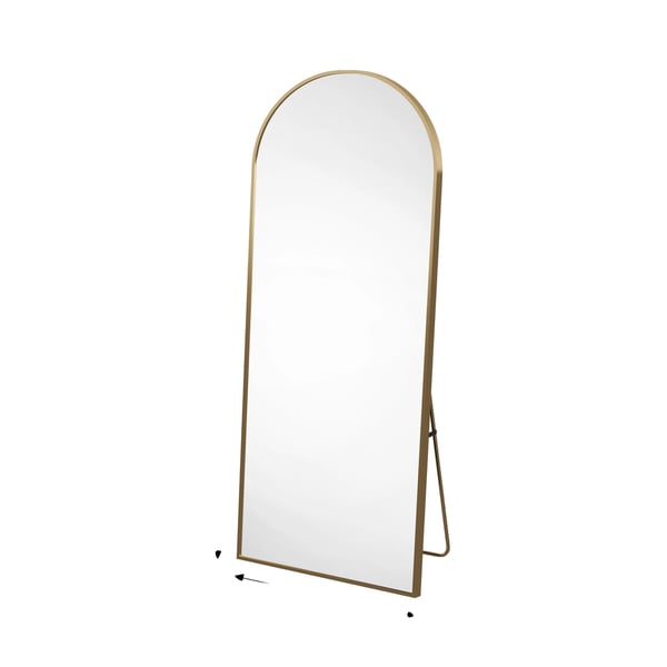 Heltäckande Spegel, Bågformad Design, Hållbar Aluminiumram,Guld 164×54cm Heltäckande Spegel, Bågformad Design, Hållbar Aluminiumram,Guld 164×54cm