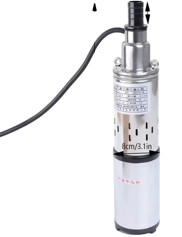 Vandpumpe, Solcelledrevet, Høj Flow Rate,48V, EU, Sølv