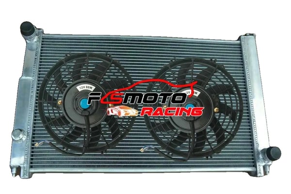 Radiator, Fuldt T-6061 Aluminium, Høj Køleeffektivitet,Radiator og 2 blæsere