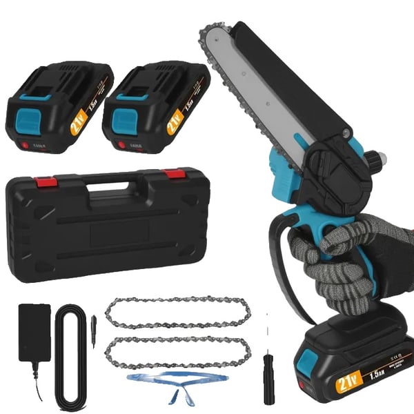 Elektrisk kædesav, kompakt design, dual batterikraft,Med 2XBattery