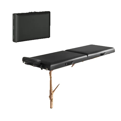 Massagebord, Justerbar Højde, Sammenklappeligt Design,sort Massagebord, Justerbar Højde, Sammenklappeligt Design,sort