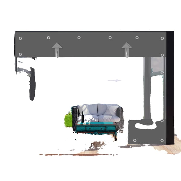 Vinylgardiner, Väderbeständiga Paneler, Lätt Installation,Mörkgrå-d, H3 x W3M