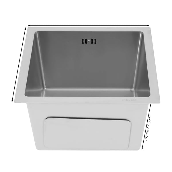 Köksvask, hållbart rostfritt stål, mångsidiga installationsalternativ, 38 38cm Silver