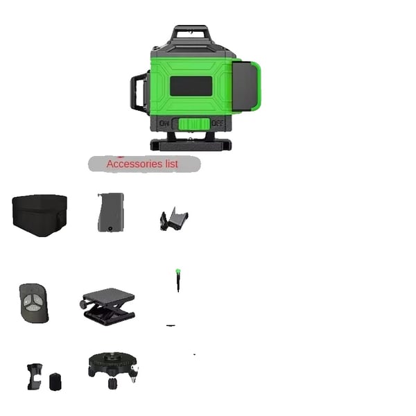 Lasertaso, 3 x 360 vihreää linjaa, itsetasaava toiminto, 16 linjaa (kangaskassi)