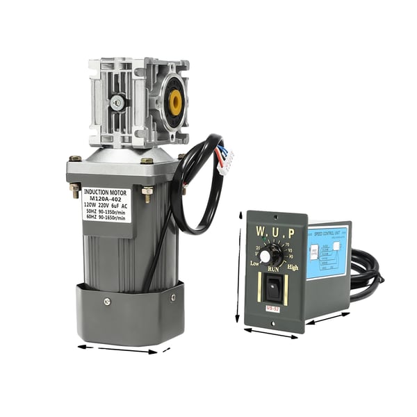Ormegear Motor, 120W Effekt, Dobbelt Kuglelejer,sort