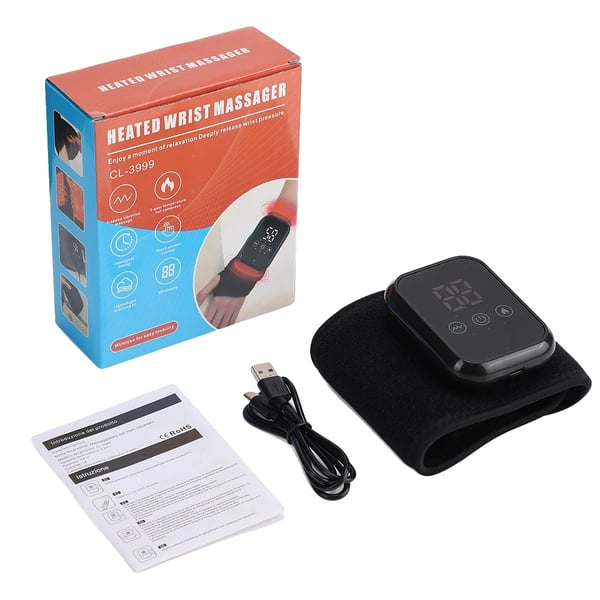 Håndledsmassager, Justerbare varmeindstillinger, Vibrationsmassagemodi,sort