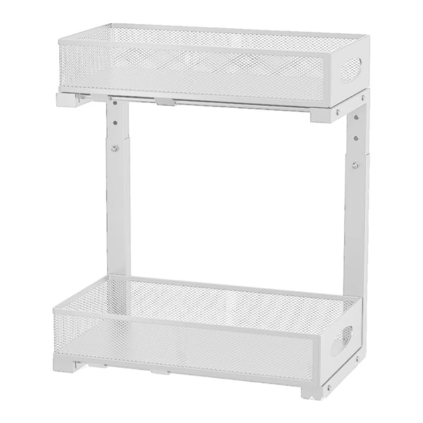 Diskbänkskåp, Utdragbar design, Justerbar höjd, Vit