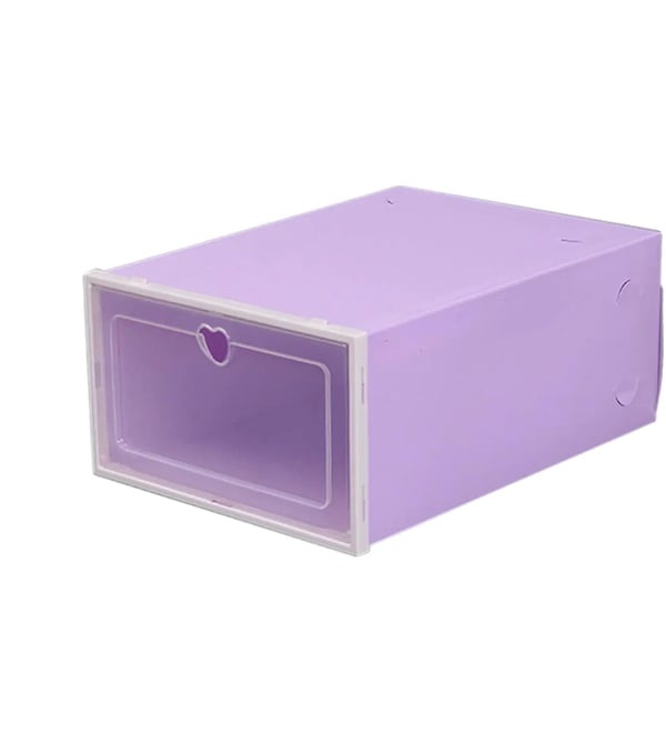Skoförvaringslåda, Stapelbar Design, Hållbara Material,LILA