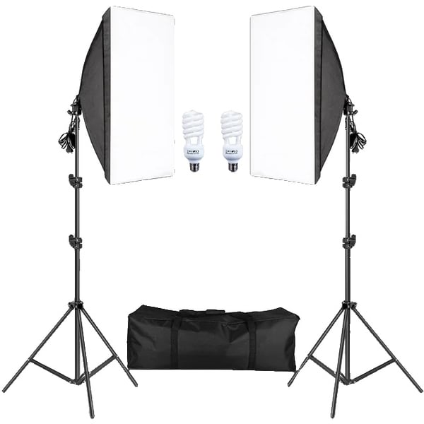 Valokuvaus Softbox, Jatkuva valojärjestelmä, 2M jalusta, 45W lamput Valokuvaus Softbox, Jatkuva valojärjestelmä, 2M jalusta, 45W lamput
