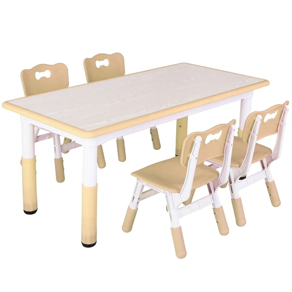 Barns studiebord, höjdjusterbart, 4 stolar set Barns studiebord, höjdjusterbart, 4 stolar set