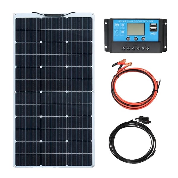Fleksible solpaneler, 18V, vandtætte, 12V 100W sæt