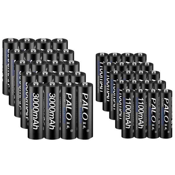 Ladattavat paristot, AA 3000mAh, AAA 1100mAh, 20AA ja 20AAA, 1.2V-a