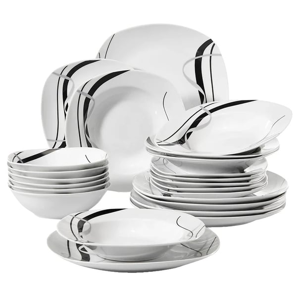 Tallrikset, Porslin, Diskmaskinssäker,24pcs