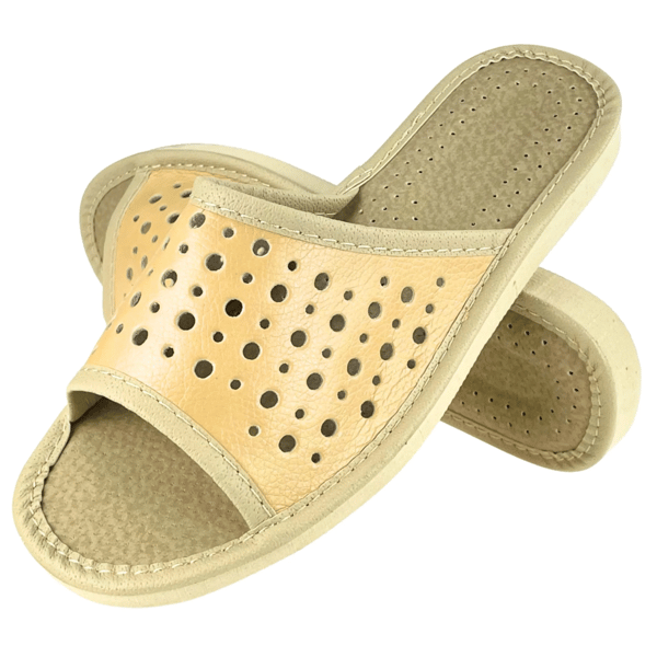 Beige mukava kotitossut, avokärkiset naisten tohvelit 40