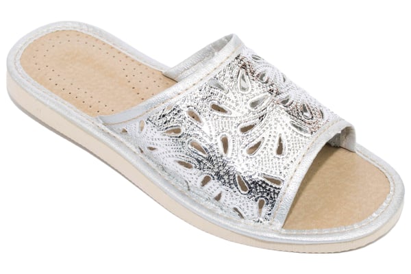 Silverfärgade damtofflor, bekväma hustofflor, damflip-flops 38 Silverfärgade damtofflor, bekväma hustofflor, damflip-flops 38