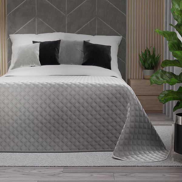 VELVI Dekorativt överkast - grå elegans med geometriskt mönster - 170x210cm