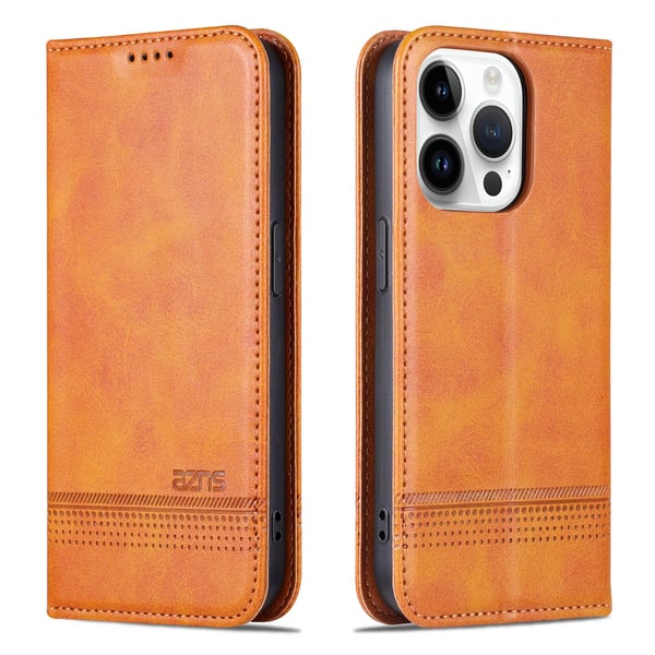 iPhone 15 pro - Plånboksfodral 3-kortfack i Läder