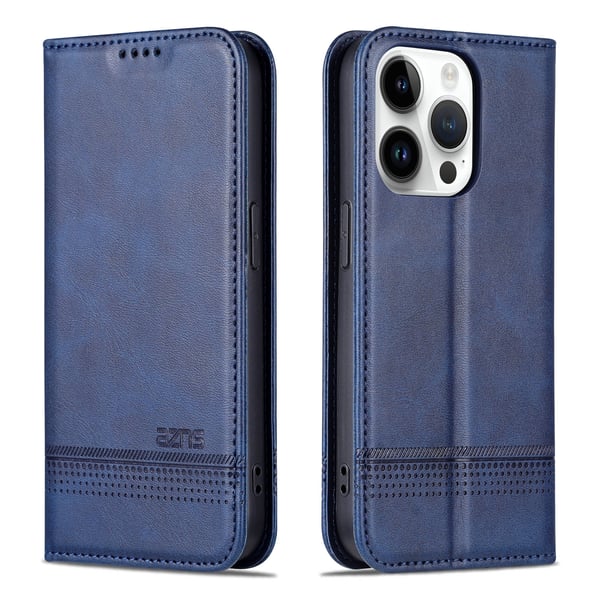 iPhone 15 pro - Plånboksfodral 3-kortfack i Läder