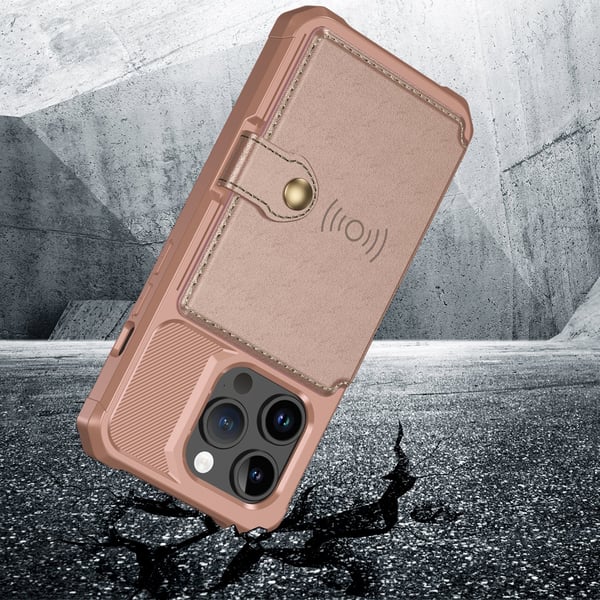 Elegant plånboksfodral i lyxigt PU-läder för iPhone 15 Pro
