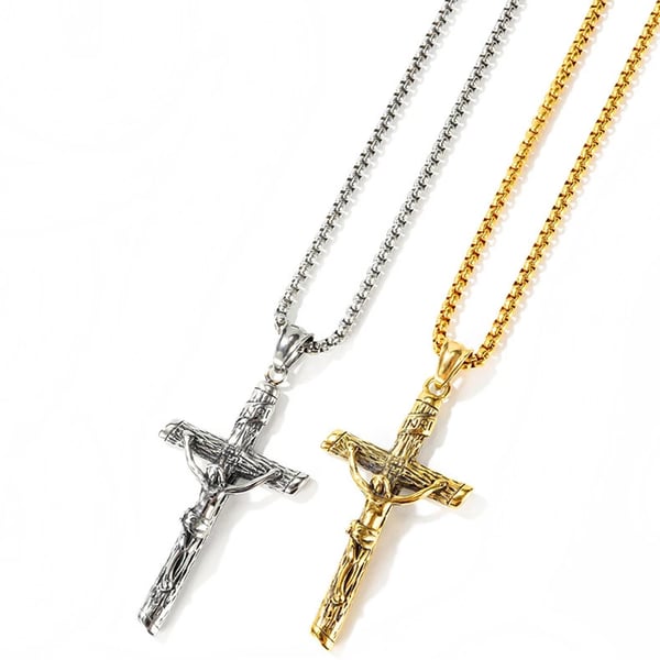 Halsband med Kors (Jesus) Rostfritt Stål