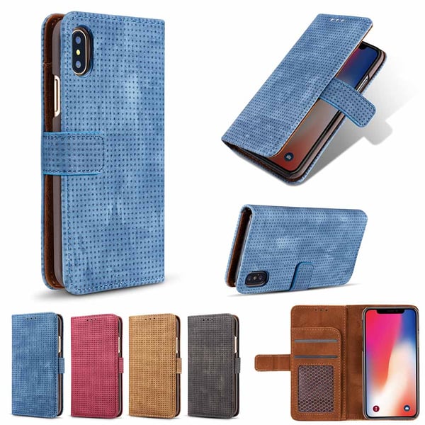 iPhone XS Max - Smart Fodral i "Old Look" (PU-Läder)