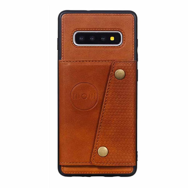 Kraftfullt Retro Skal med Korthållare - Samsung Galaxy S10+