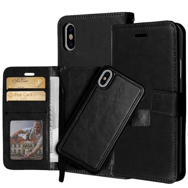 iPhone X/XS - Fodral med plånbok i Retrodesign