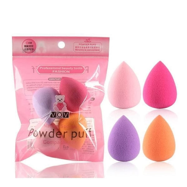 4 Stycken Kosmetiska Makeup Puffar / Svampar
