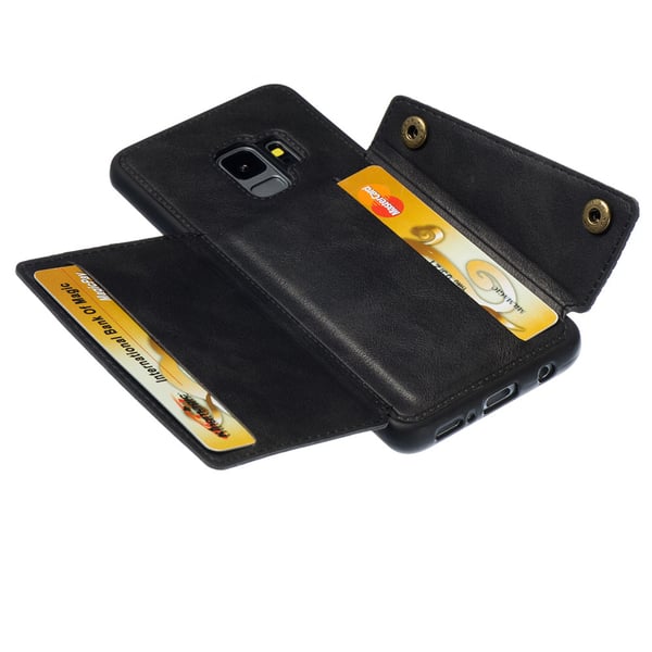 Samsung Galaxy S9 - Genomtänkt Retro Skal med Korthållare