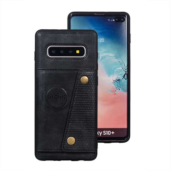 Kraftfullt Retro Skal med Korthållare - Samsung Galaxy S10+