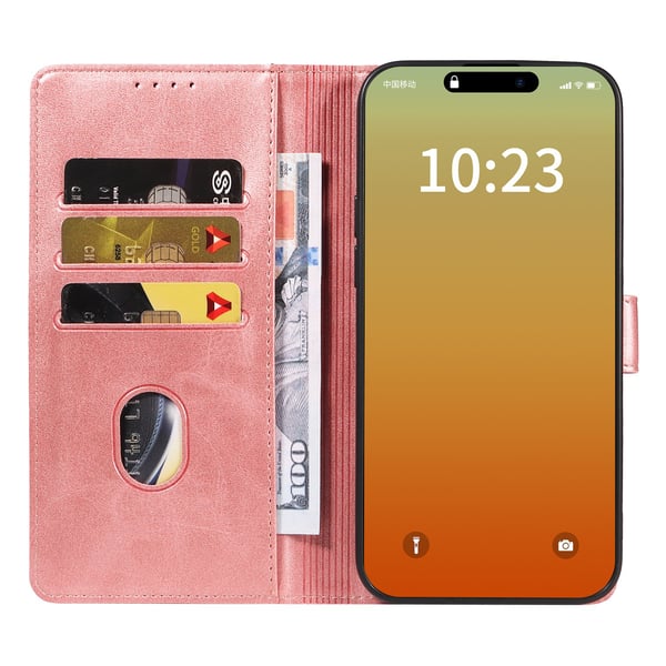 iPhone 15 pro - Plånboksfodral i Läder - Flera Färger