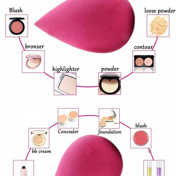 4 Stycken Kosmetiska Makeup Puffar / Svampar